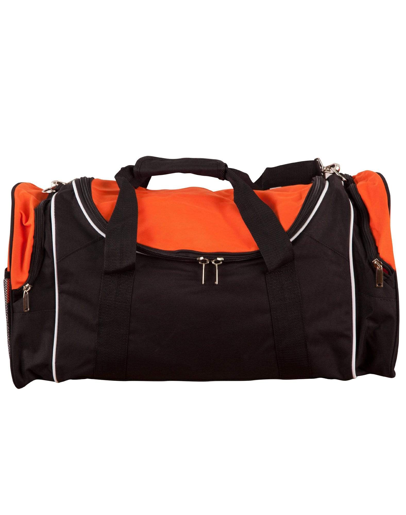 Winner Sports/ Travel Bag B2020 Active Wear Winning Spirit Black/White/Orange "(w)65cm x (h)32cm x (d)27cm, 56.2 Litres Capacity"